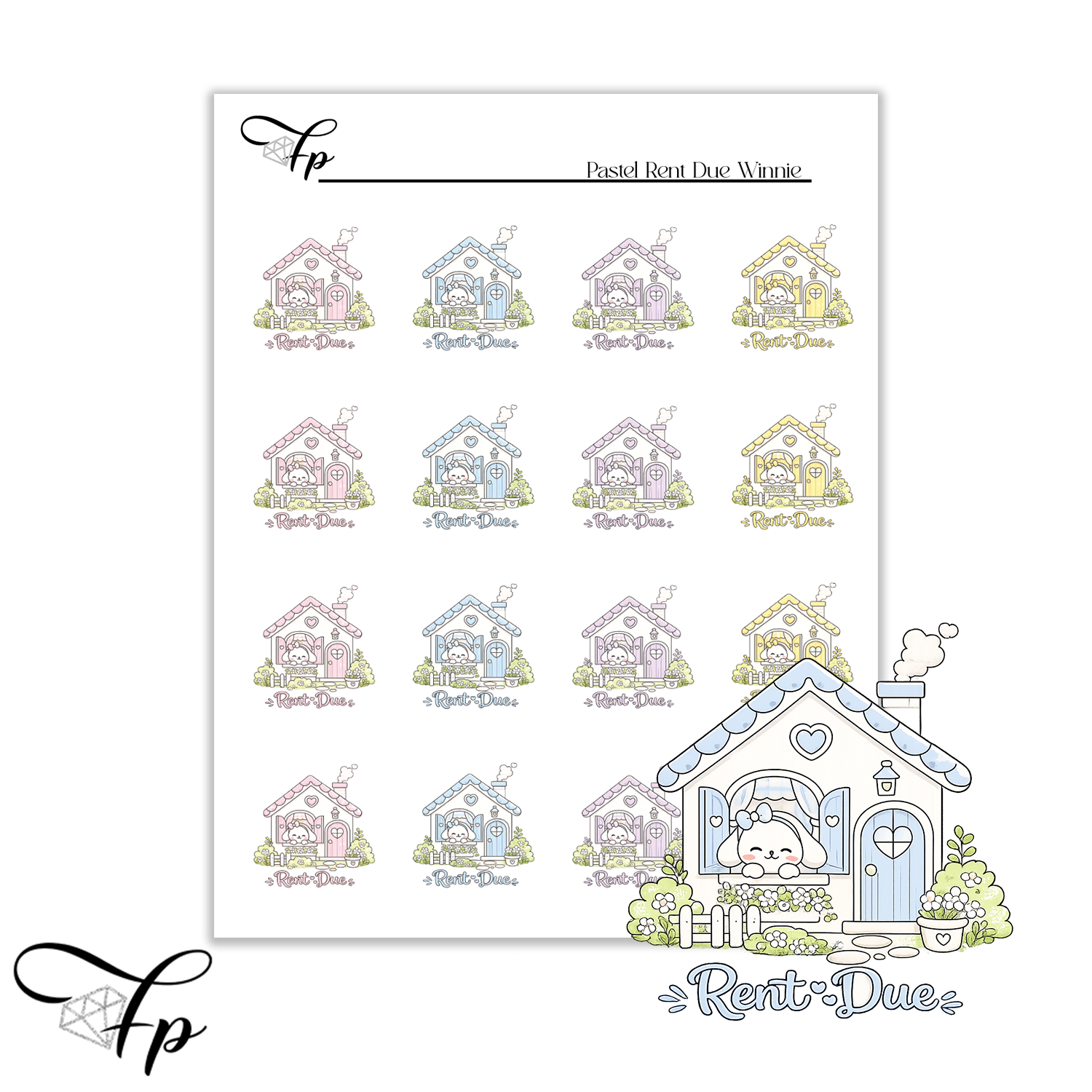 Pastel Rent Due Winnie