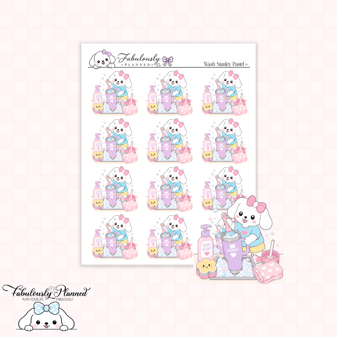 Wash Stanley Cups Winnie Planner Stickers (Pastel)