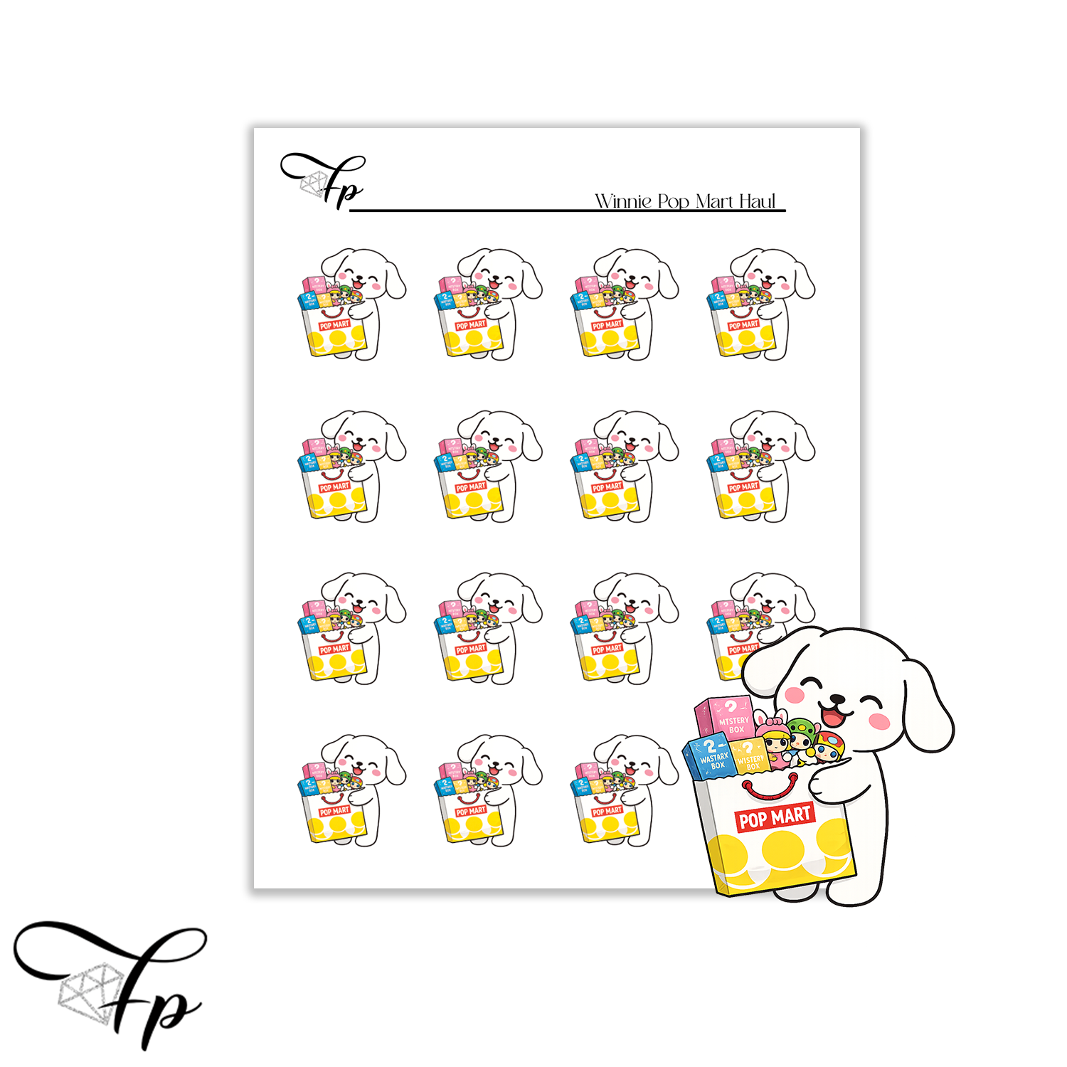 Popmart Winnie Planner Stickers