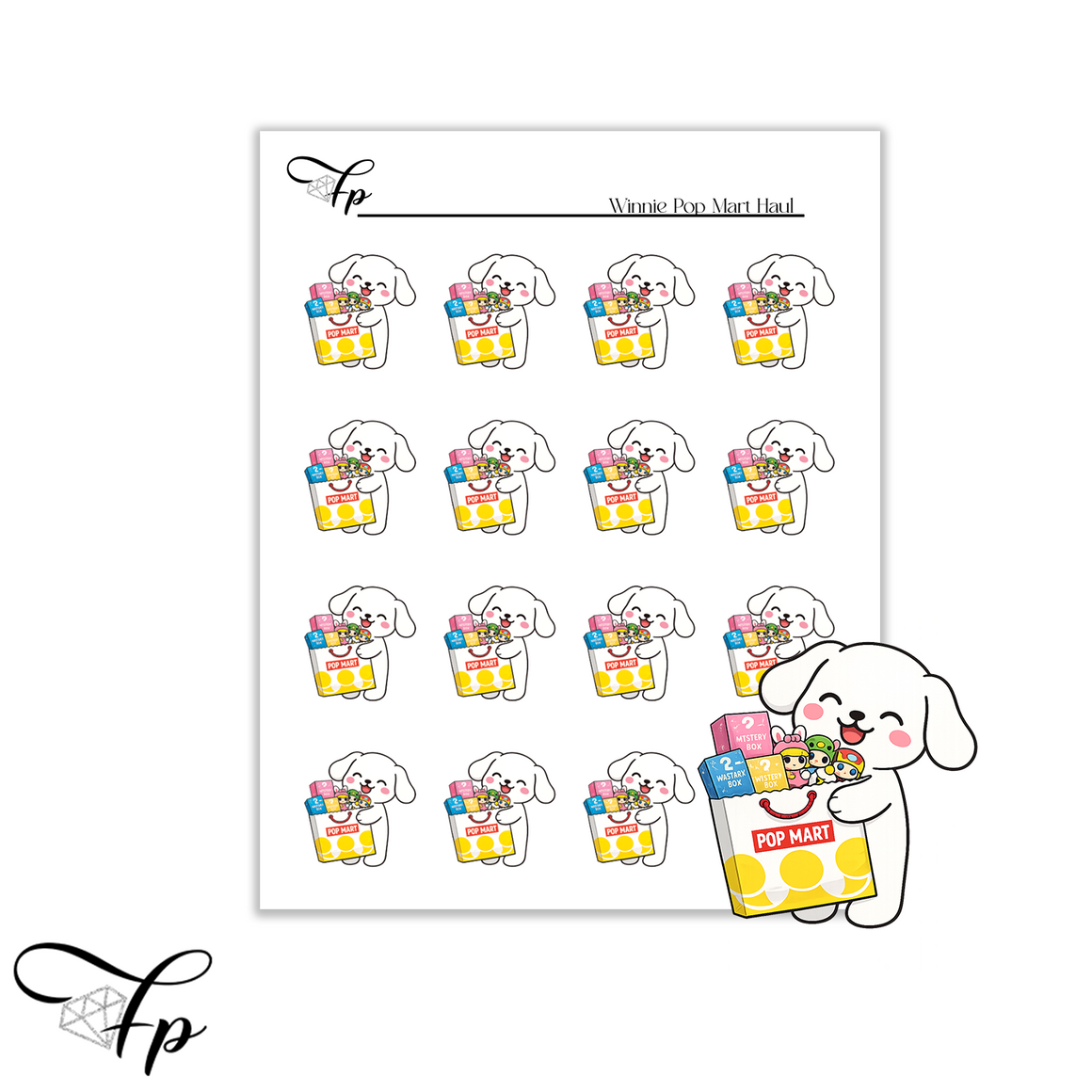 Popmart Winnie Planner Stickers