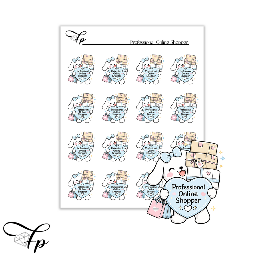 Professional Online Shopper Winnie Planner Sticker Sheet | Functional Stickers