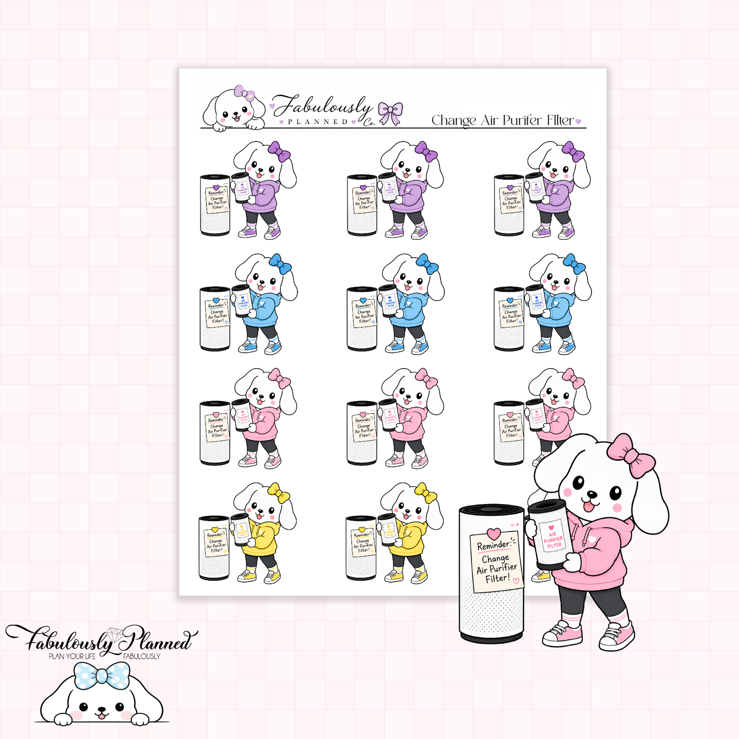 Change Air Purifier Filter Winnie Planner Stickers