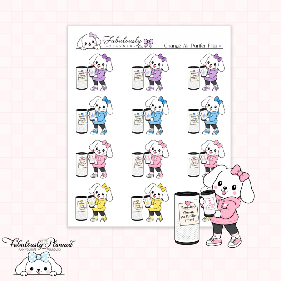 Change Air Purifier Filter Winnie Planner Stickers
