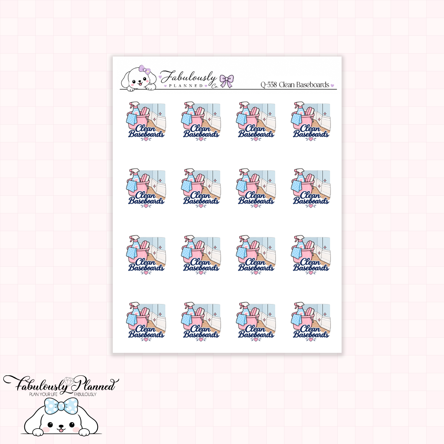 Clean Baseboards Planner Stickers