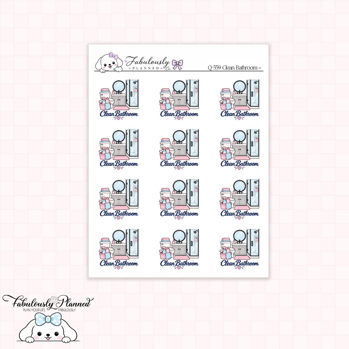 Clean Bathroom Planner Stickers