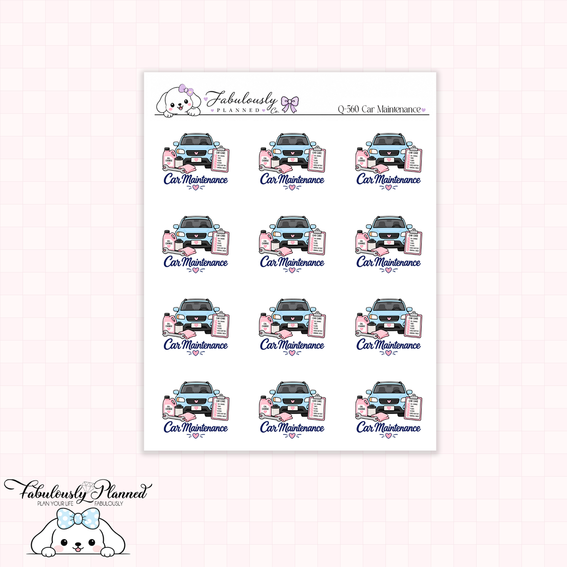 Car Maintenance Planner Stickers