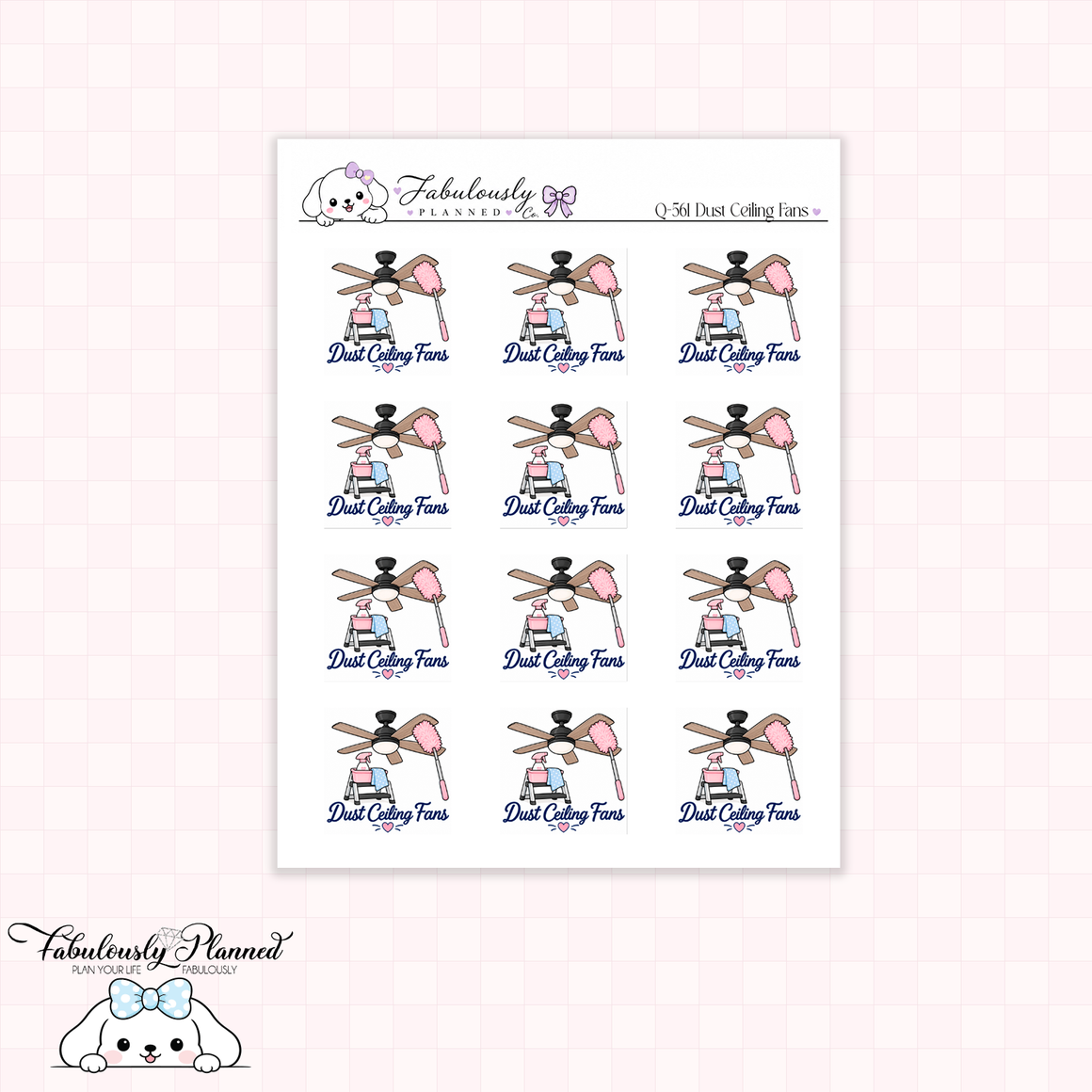 Dust Ceiling Fan Planner Stickers