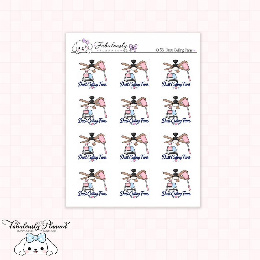 Dust Ceiling Fan Planner Stickers