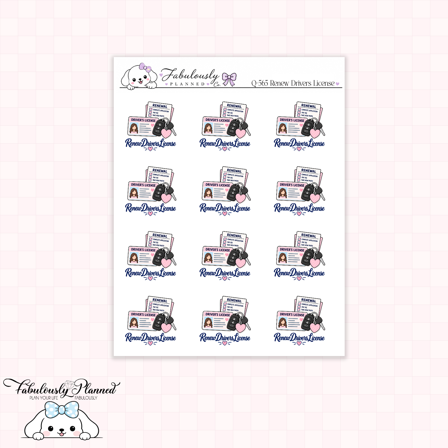 Renew Drivers License Planner Stickers
