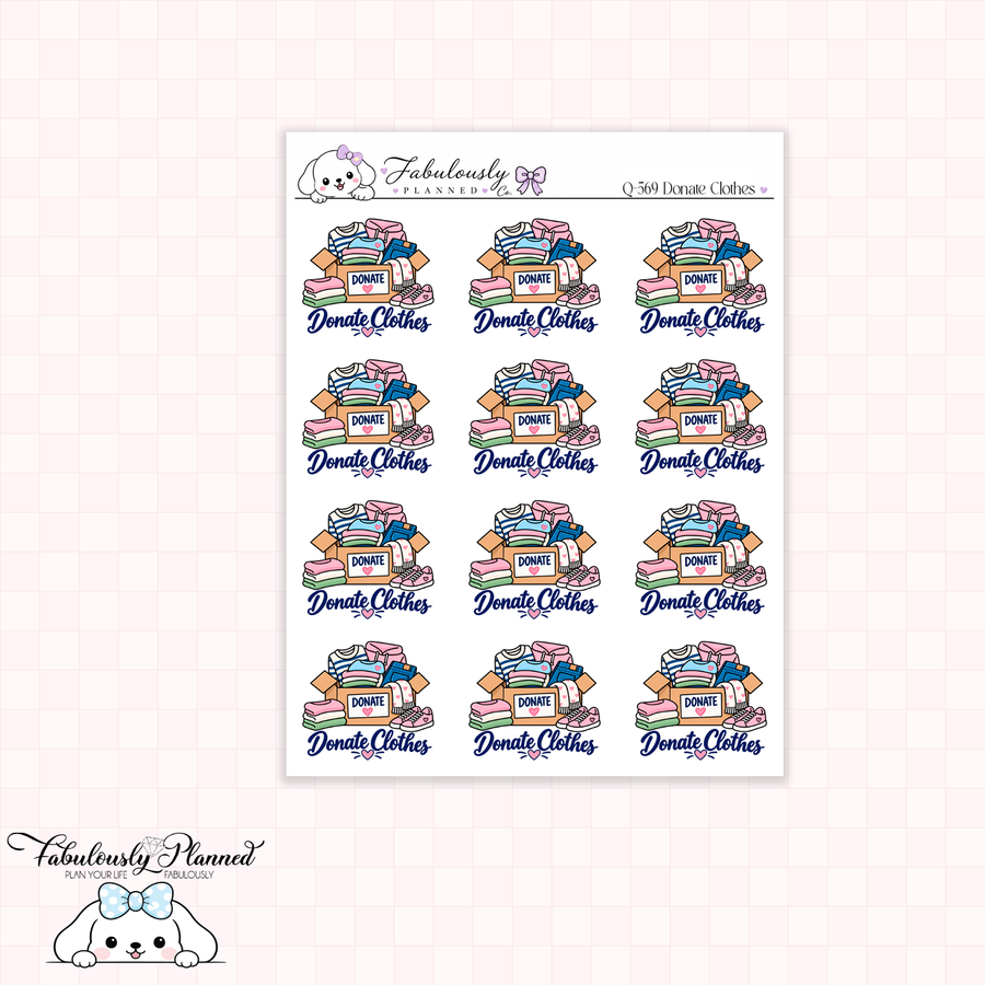 Donate Clothes Planner Stickers