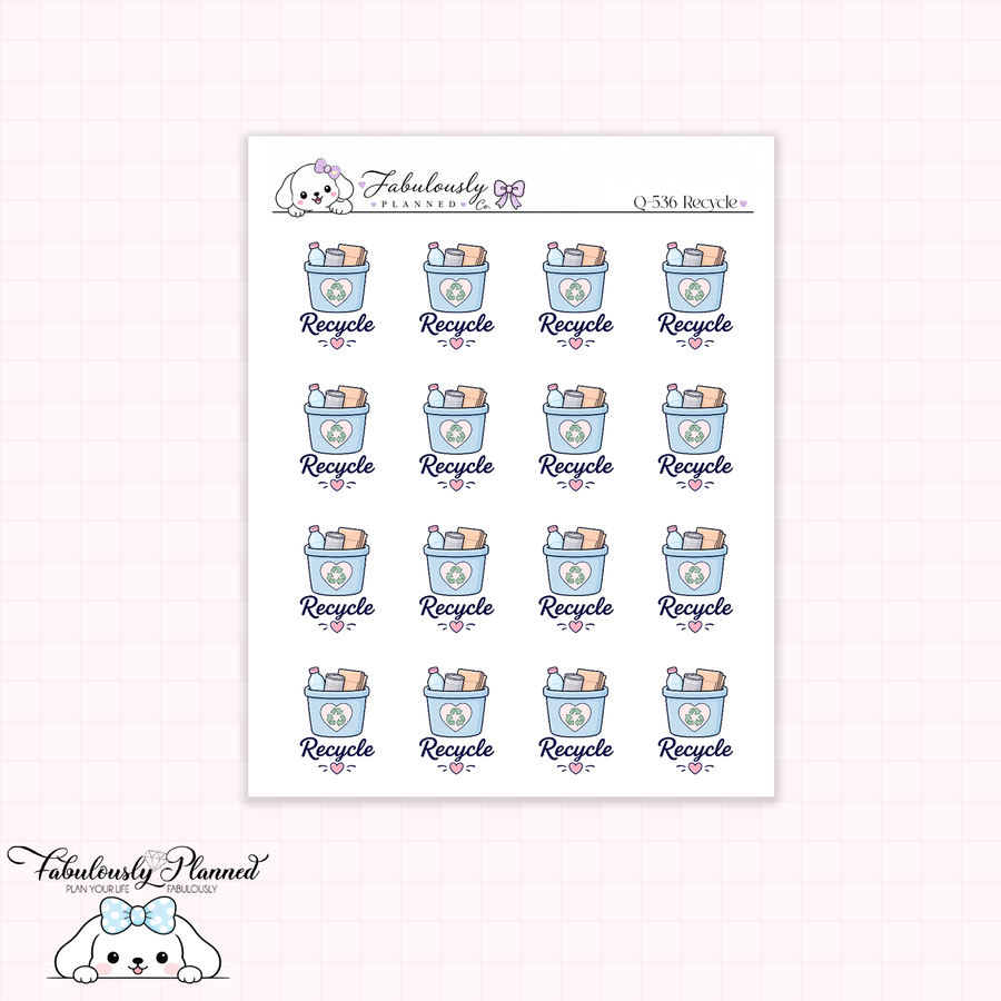 Recycle Day Planner Stickers