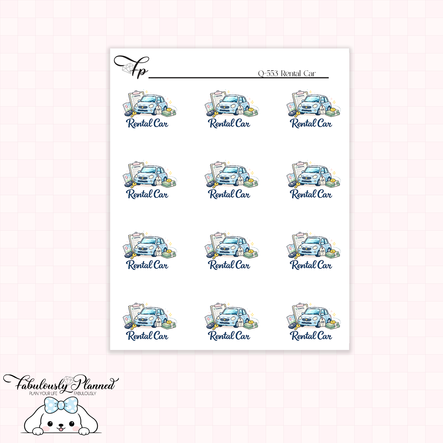 Rental Car Planner Stickers