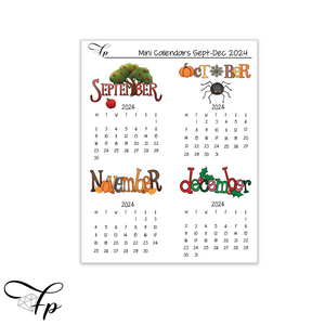 Sept-December 2024 Calendars