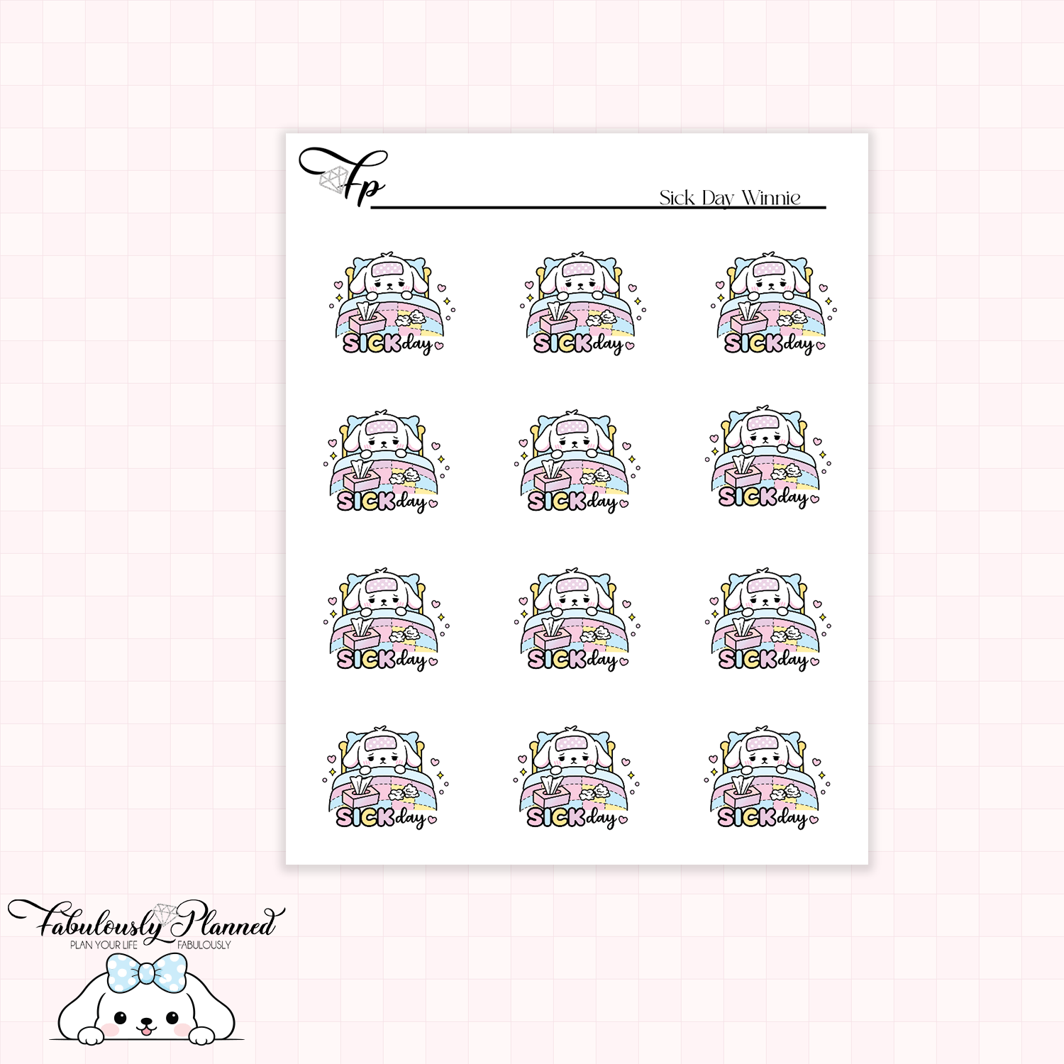 Sick Day Winnie Stickers