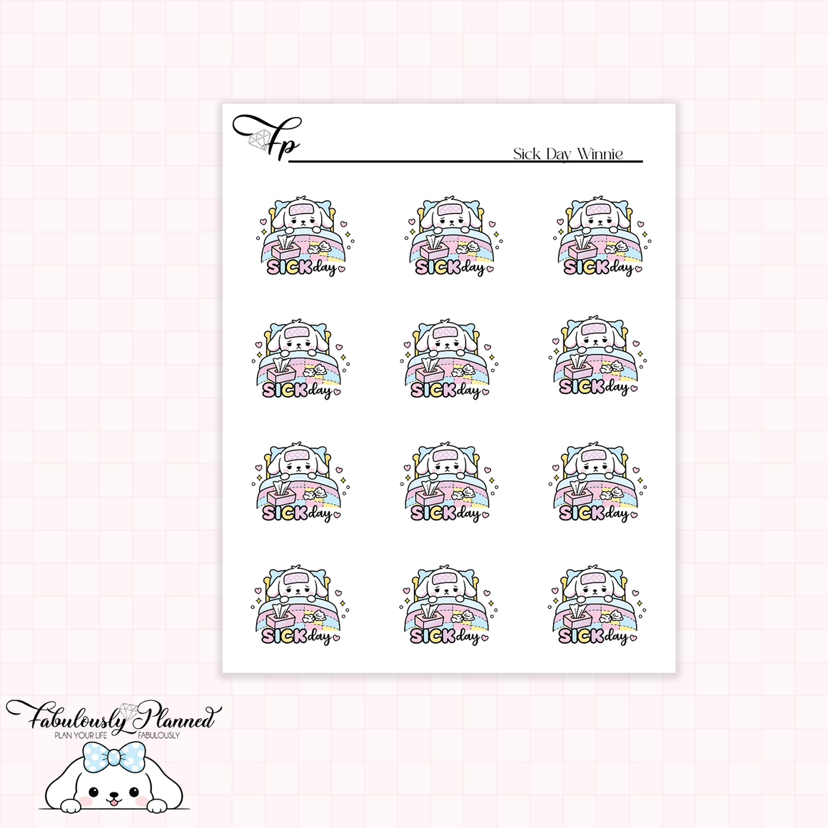 Sick Day Winnie Stickers