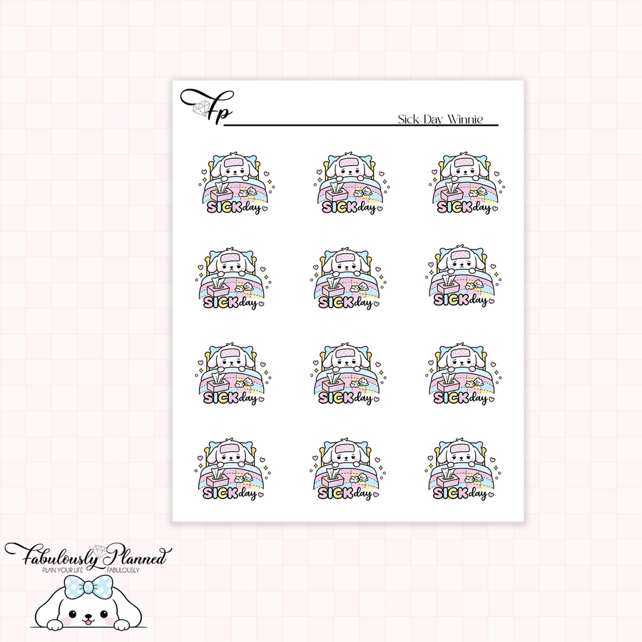 Sick Day Winnie Stickers