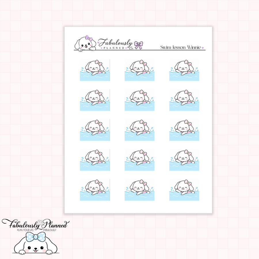 Swim Lesson Winnie Stickers