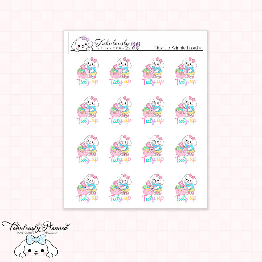 Tidy Up Planner Stickers (Pastel)