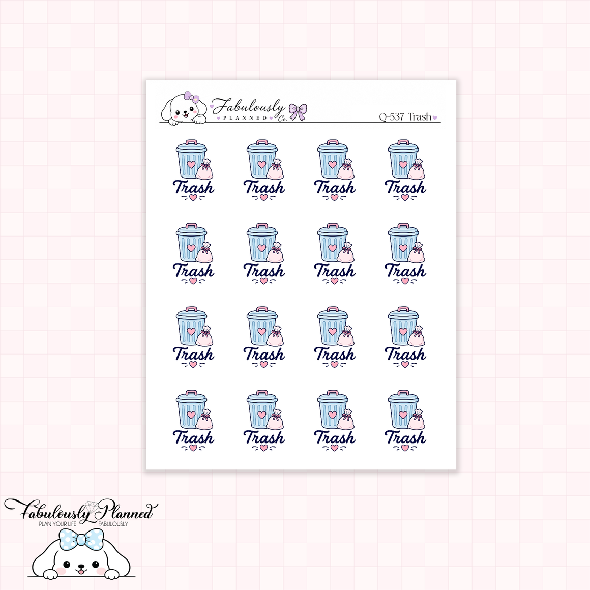 Trash Day Planner Stickers