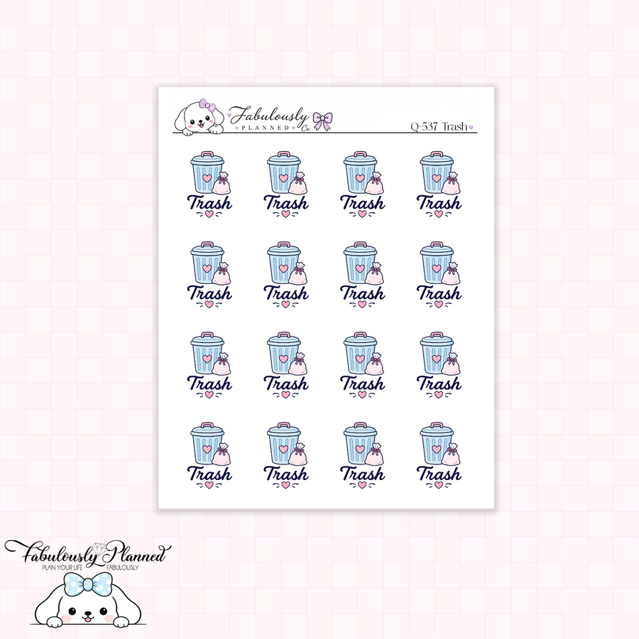 Trash Day Planner Stickers