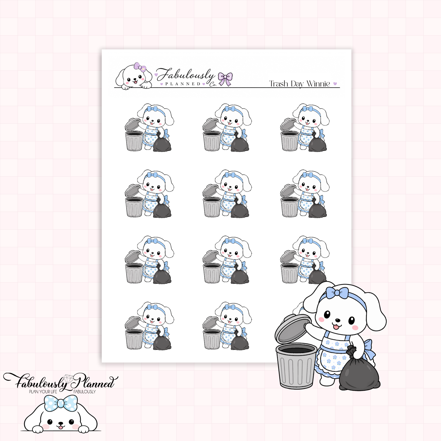 Trash Day Winnie Stickers