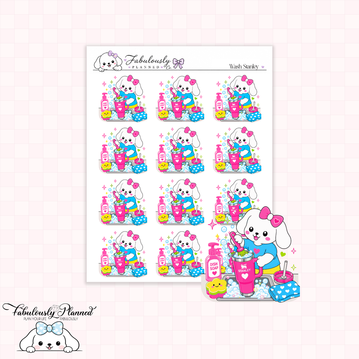 Wash Stanley Cups Winnie Planner Stickers (Bright)