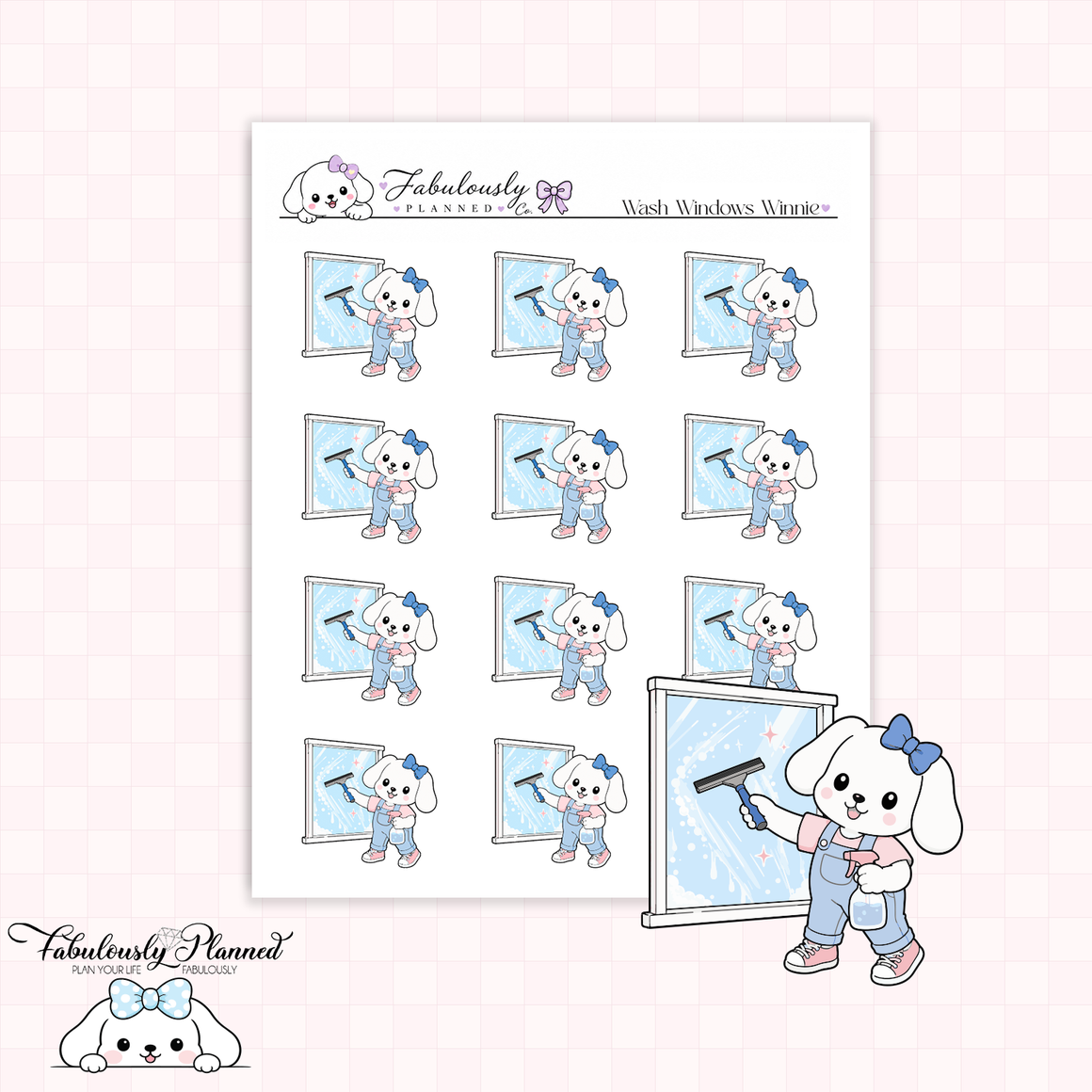Wash Windows Winnie Stickers