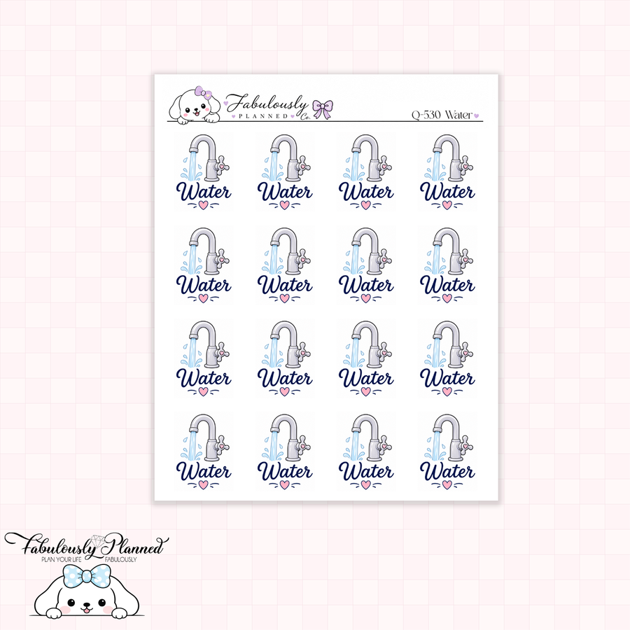 Water Bill Planner Stickers