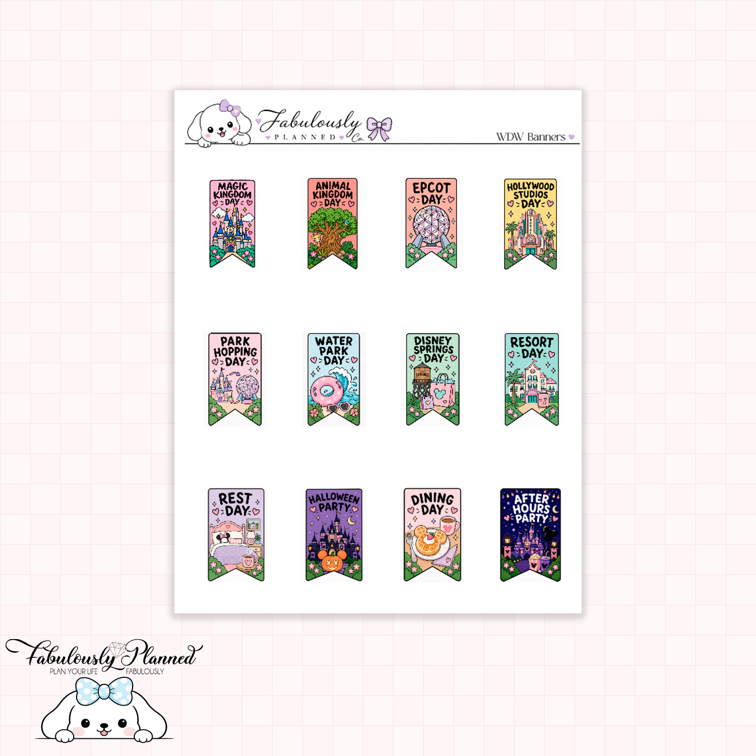 WDW Banner Planner Stickers