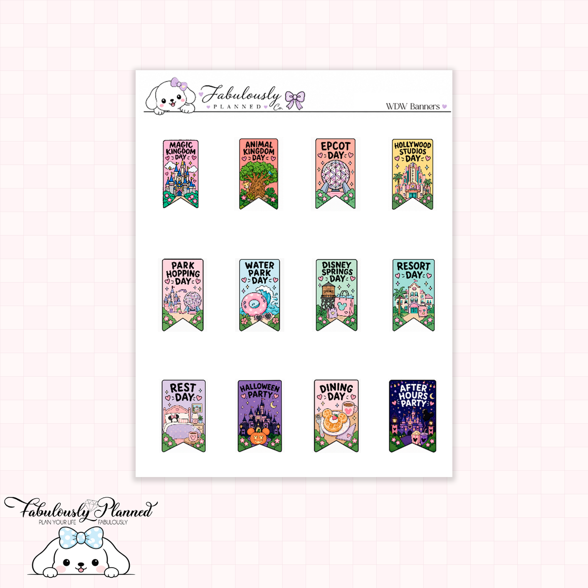 WDW Banner Planner Stickers