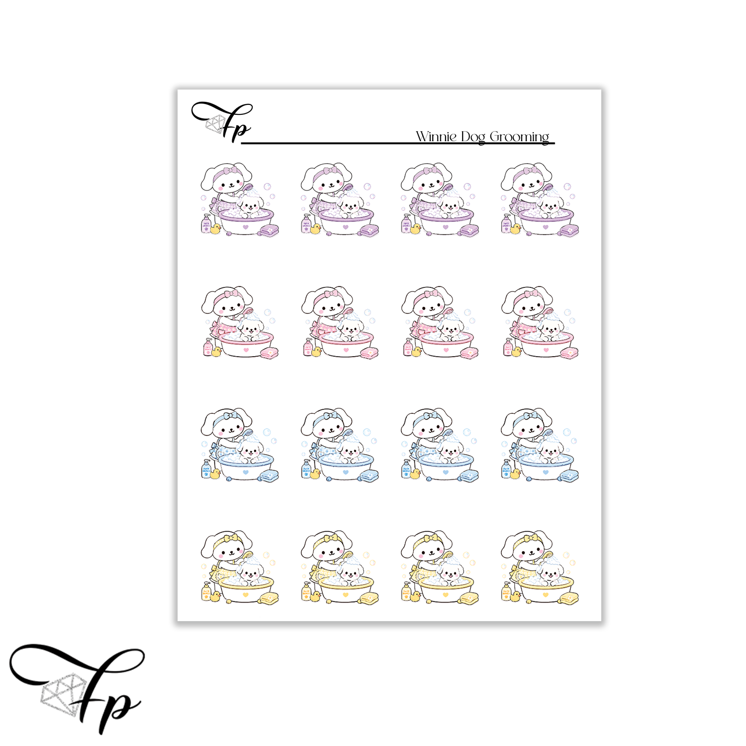 Winnie Dog Groom Planner Stickers