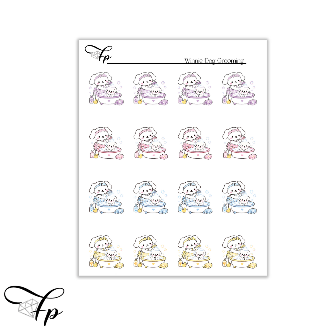 Winnie Dog Groom Planner Stickers