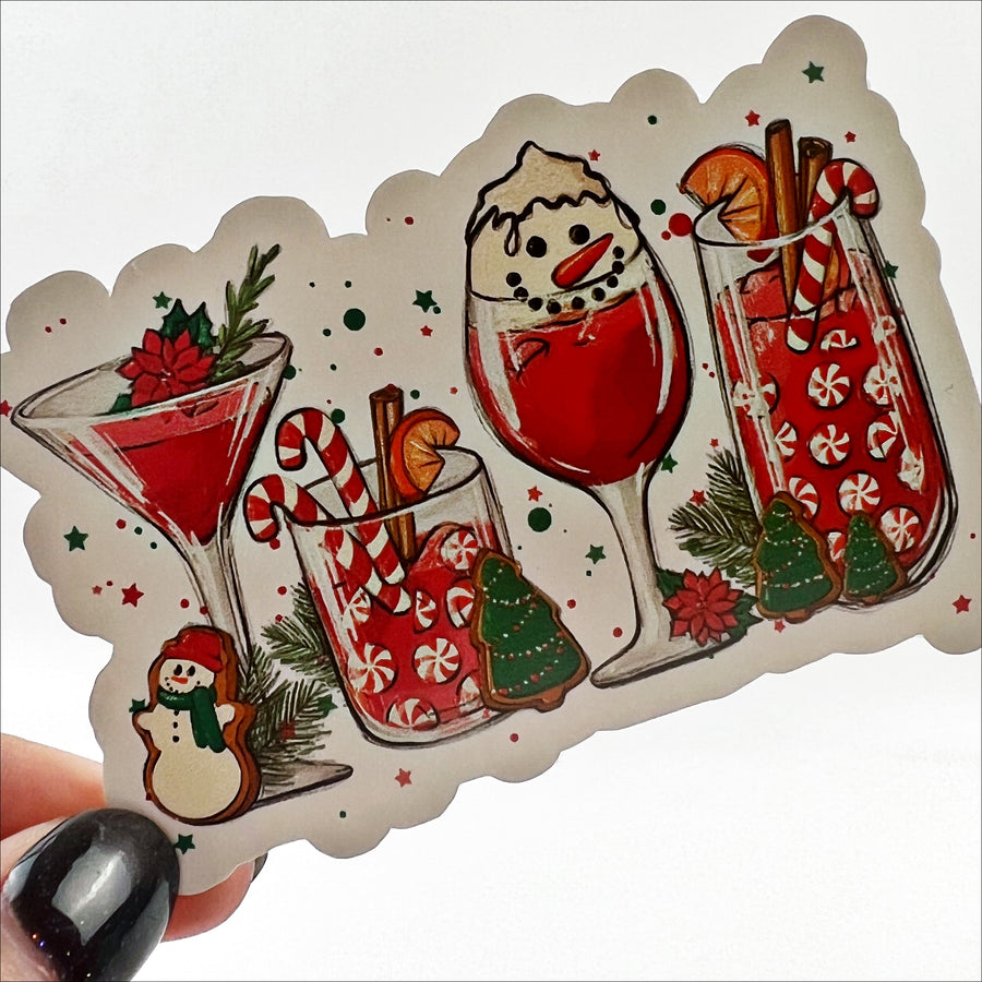 Christmas Cocktails Vinyl Decal