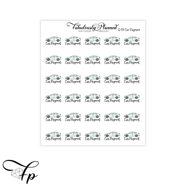 Car Payment Icon Stickers - Fabulously Planned