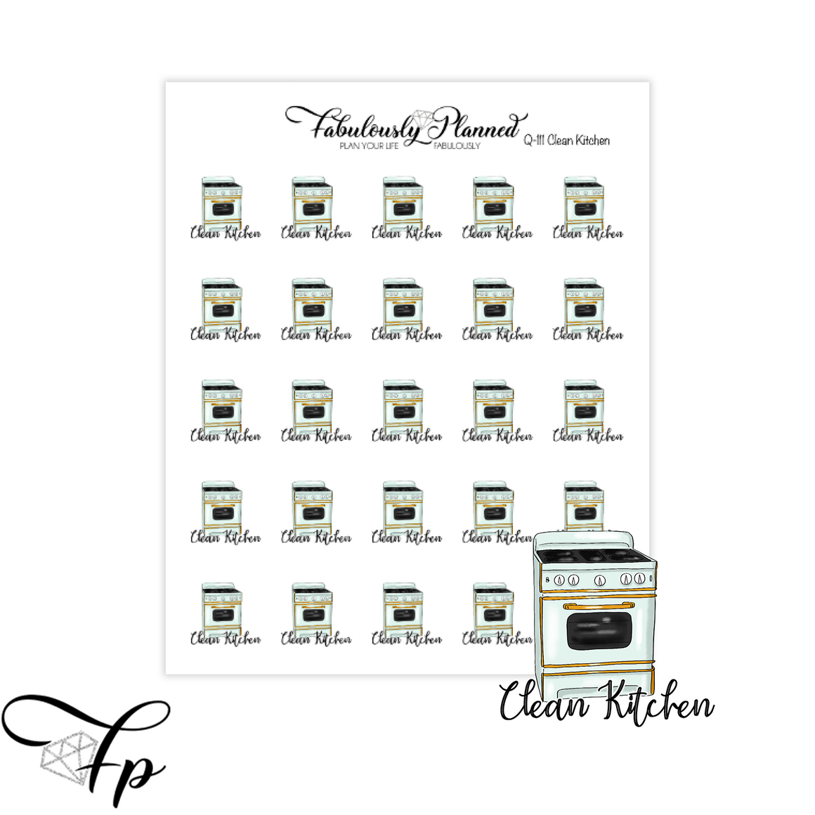 Clean Kitchen Icon Stickers