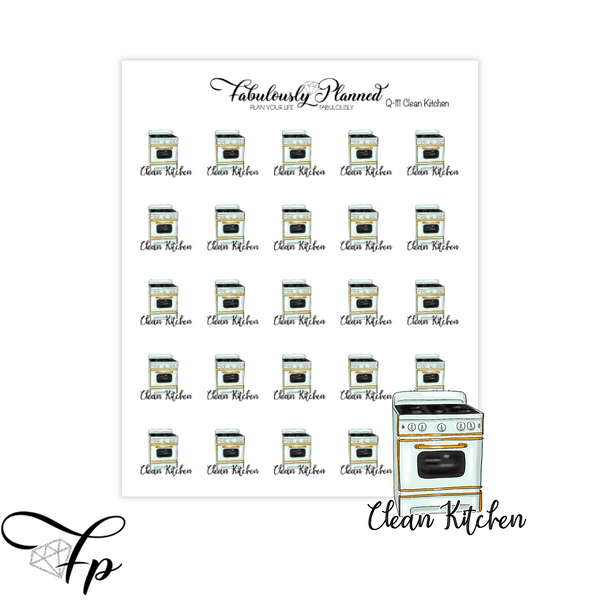 Clean Kitchen Icon Stickers - Fabulously Planned