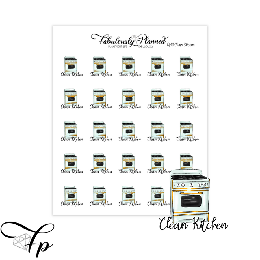 Clean Kitchen Icon Stickers