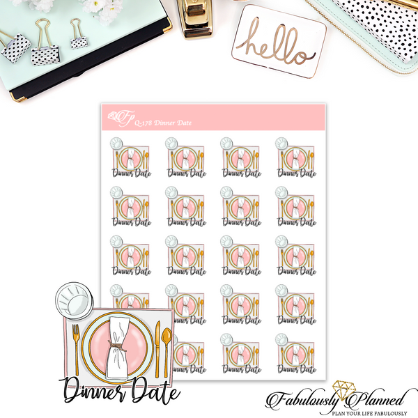 Dinner Date Stickers - Fabulously Planned