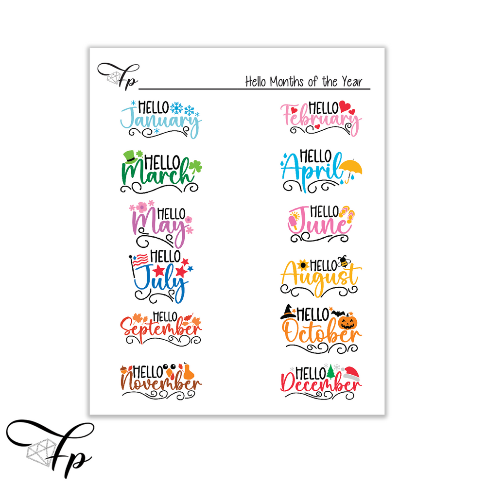 Hello Month 2 Hello Months of the Year - Fabulously Planned