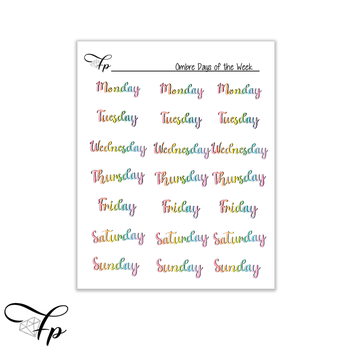 Ombre Days of the Week