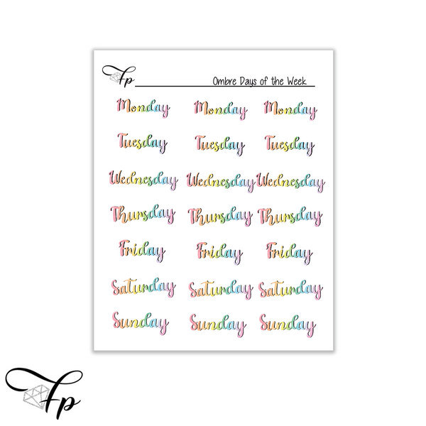 Ombre Days of the Week