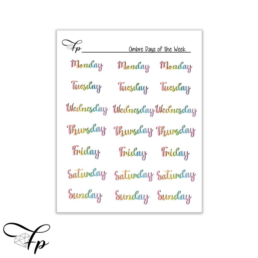 Ombre Days of the Week