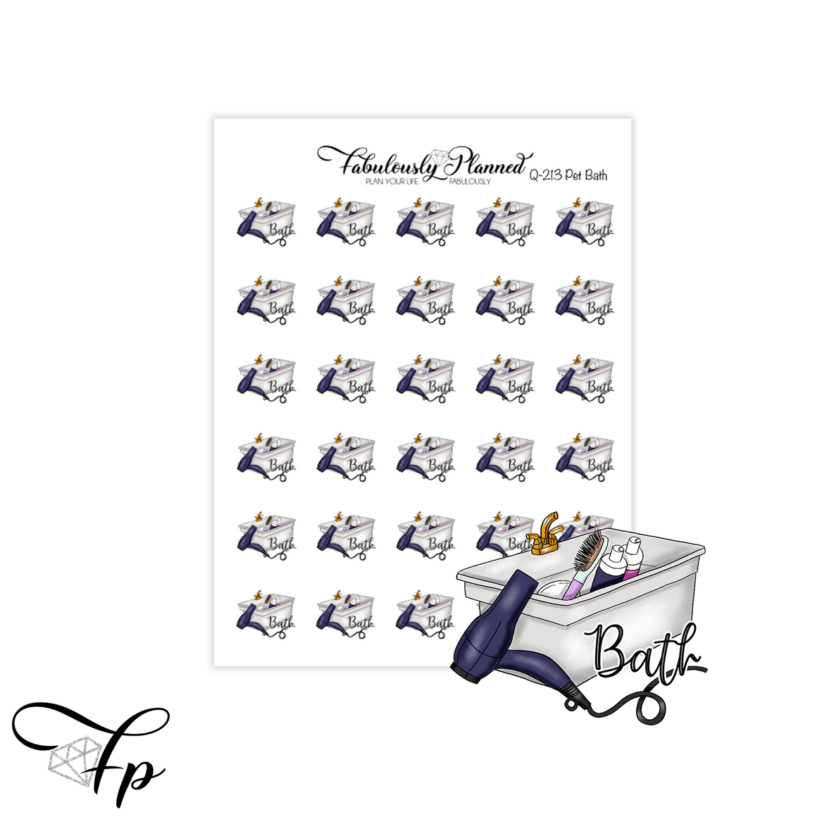 Pet Bath Stickers  - Pet Series