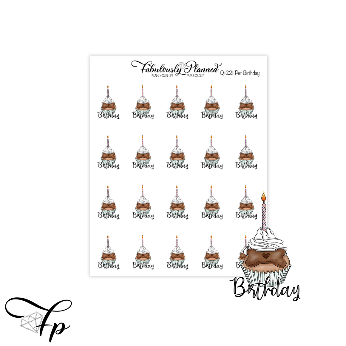 Pet Birthday Stickers  - Pet Series