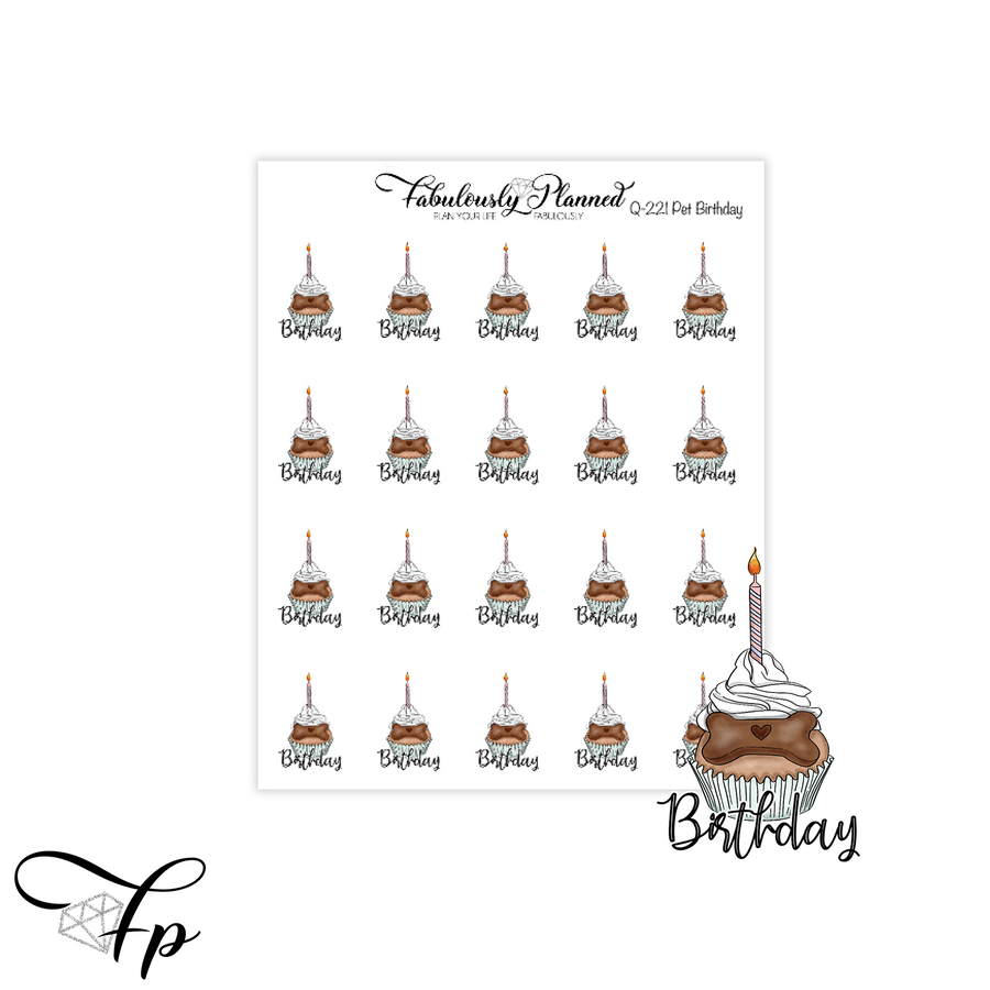 Pet Birthday Stickers  - Pet Series