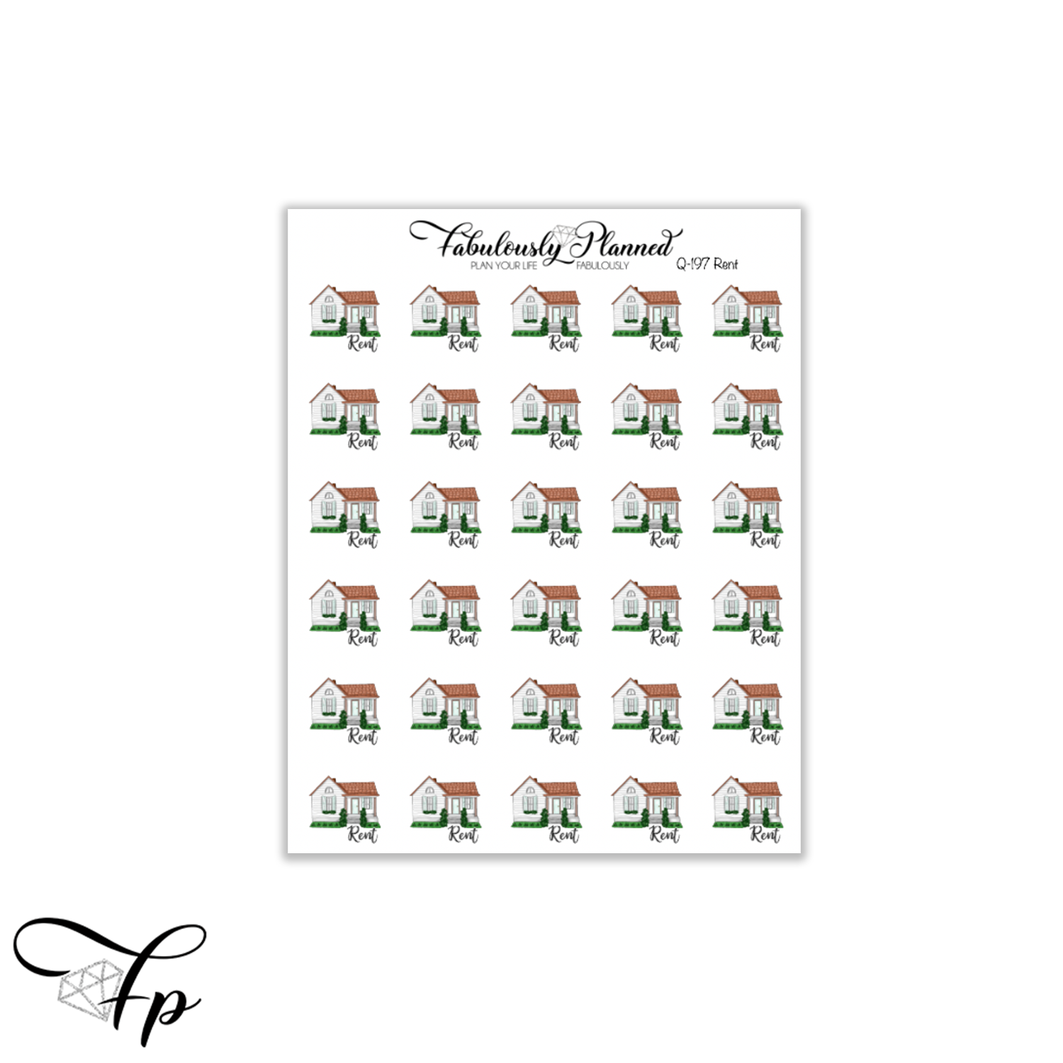 Creative Rent Me Stickers Rent Icon Stickers - Fabulously Planned
