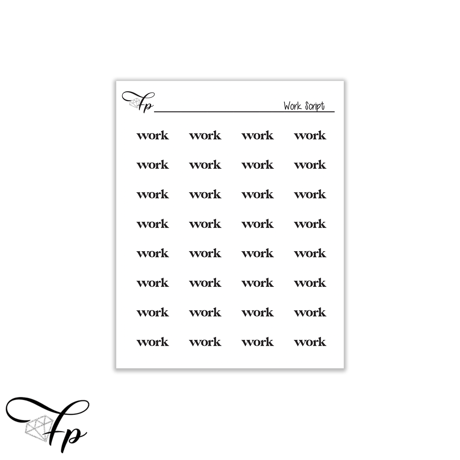 Work Script Transparent - Fabulously Planned